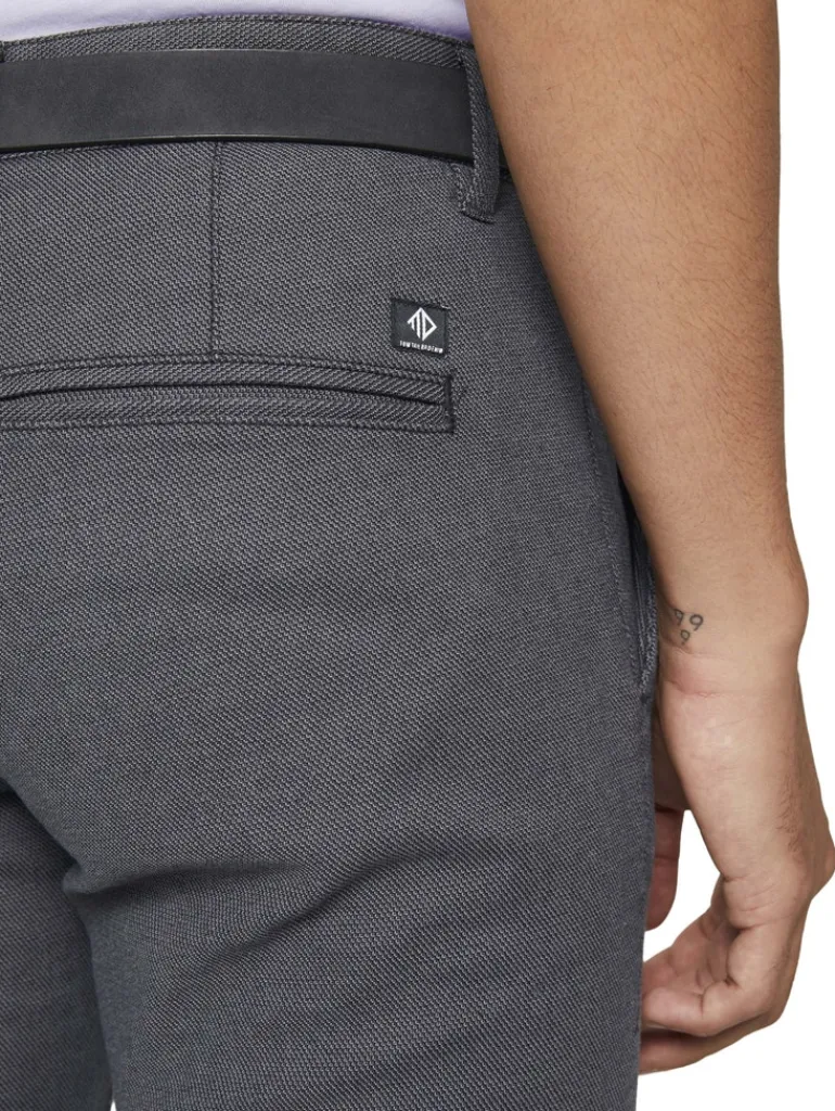 Straight Fit Chino Hose mit Gürtel anthra dobby yarn dye