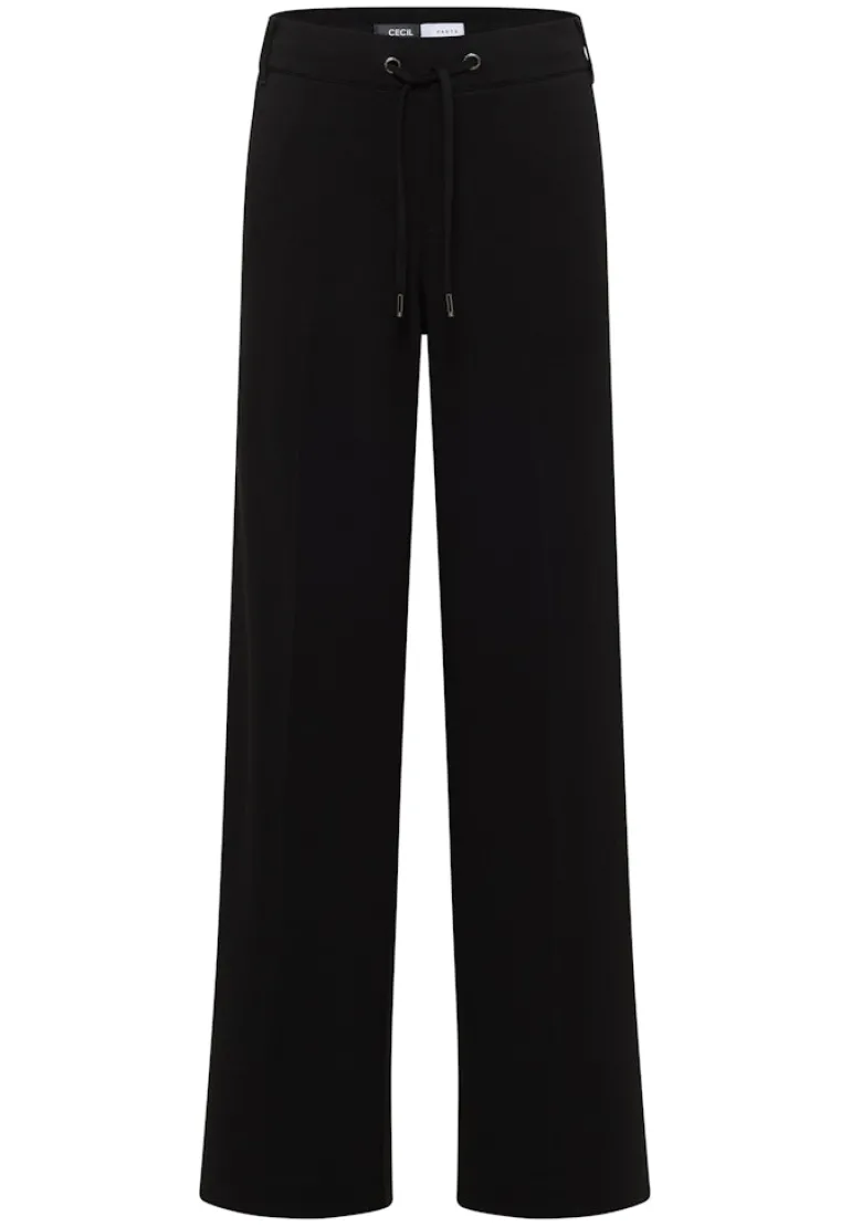 Straight Leg Jersey-Hose black