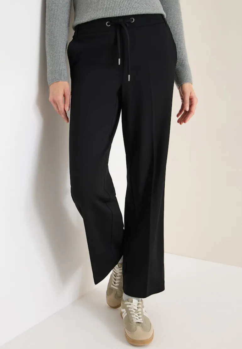 Straight Leg Jersey-Hose black