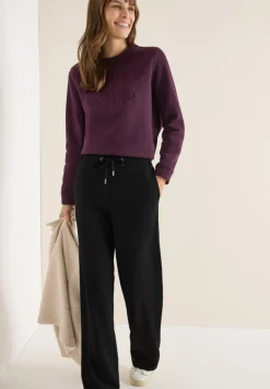 Straight Leg Jersey-Hose black