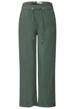 Straight Leg Viskose Hose dark balmy khaki