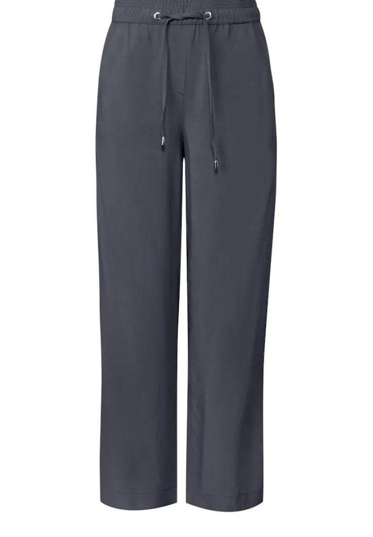 Straight Leg Viskose Hose volcanic grey