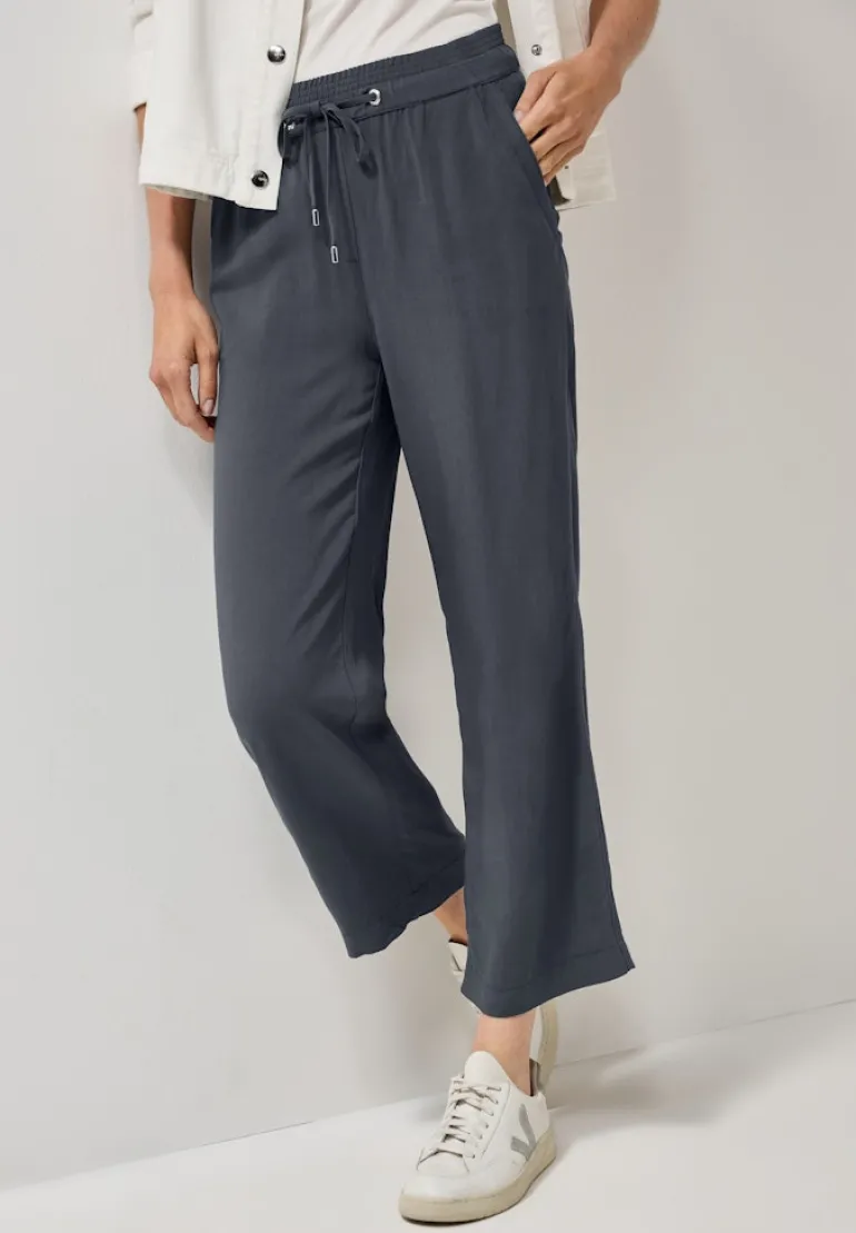 Straight Leg Viskose Hose volcanic grey