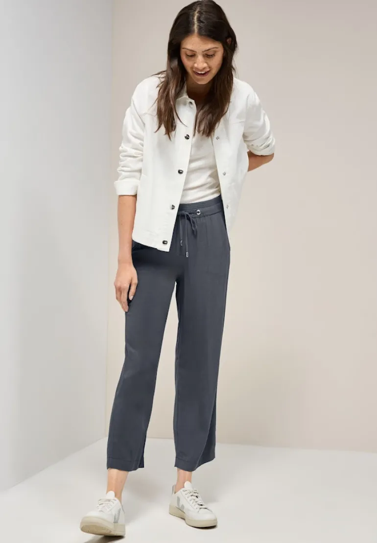 Straight Leg Viskose Hose volcanic grey