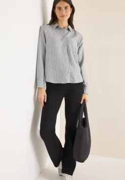Streifen Flanell-Hemdbluse luna grey melange