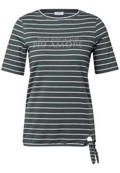 Streifenshirt mit Wording slate khaki