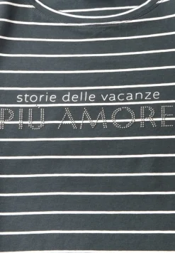 Streifenshirt mit Wording slate khaki