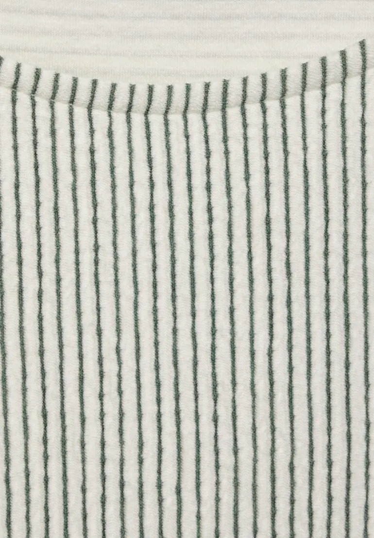 Streifen Struktur Shirt vanilla white
