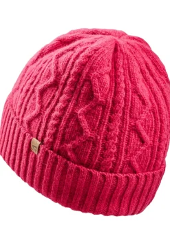 Strick-Beanie aus Wolle magnolia