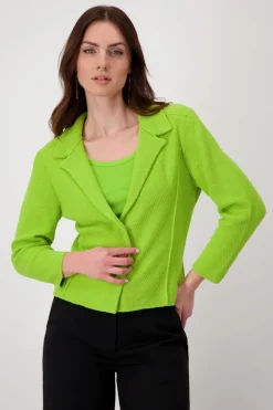 Strickblazer mit Reverskragen matcha