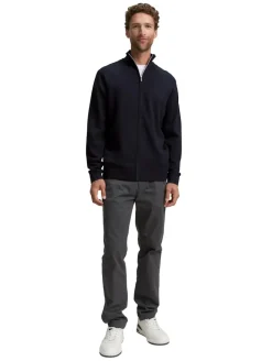 Strickjacke aus Baumwolle knitted navy melange