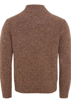 Strickjacke aus einem Merino-Wollmix nougat