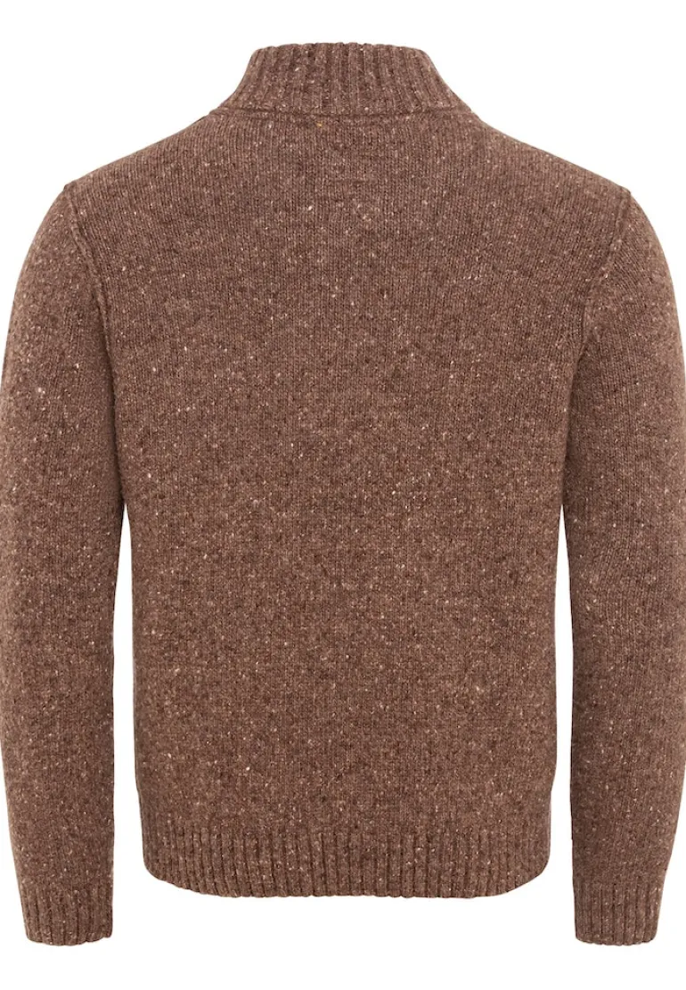 Strickjacke aus einem Merino-Wollmix nougat