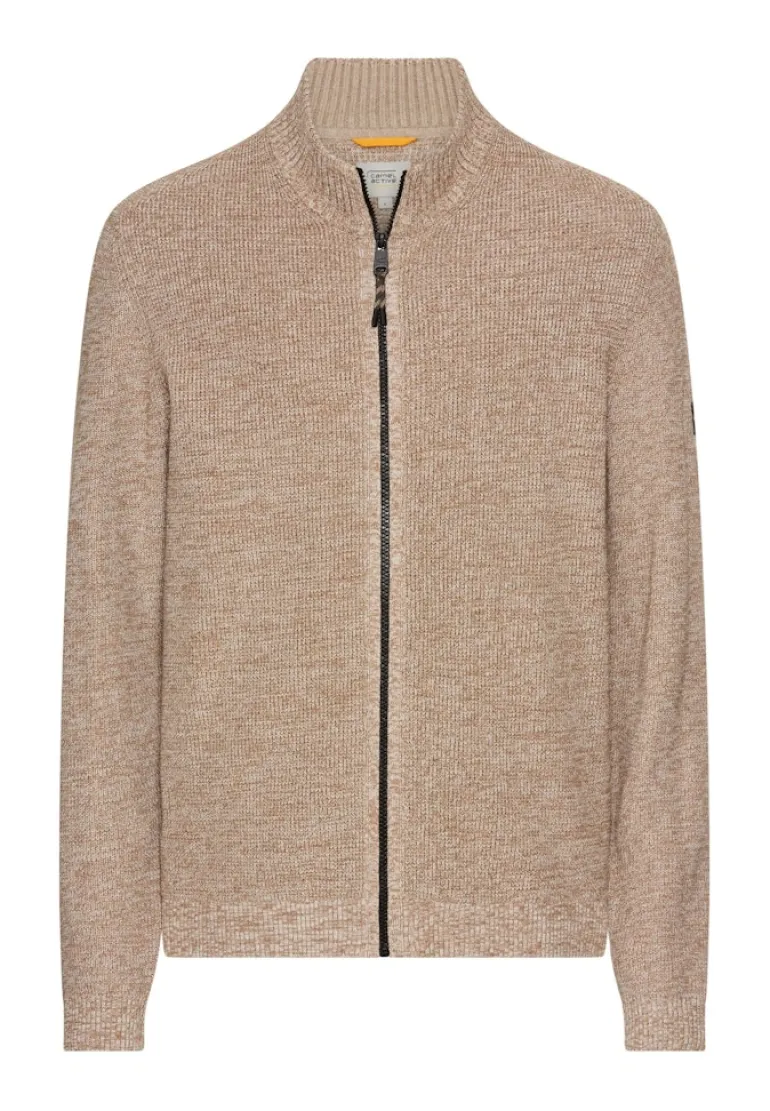 Strickjacke aus einem soften Baumwollmix oatmeal