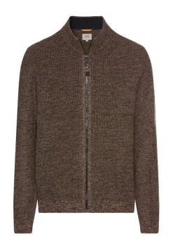 Strickjacke aus einem soften Baumwollmix dark brown