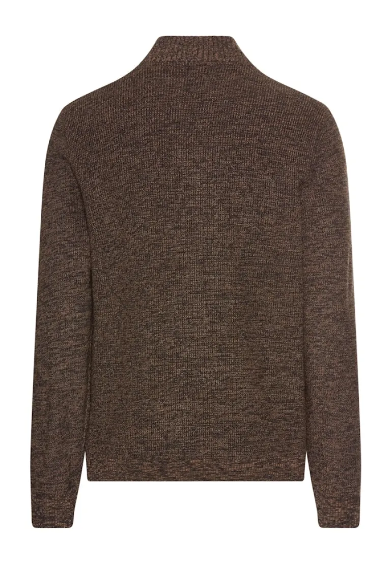 Strickjacke aus einem soften Baumwollmix dark brown