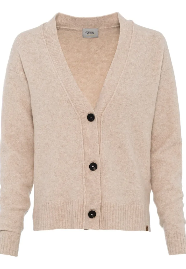 Strickjacke aus recyceltem Wollmix clay melange