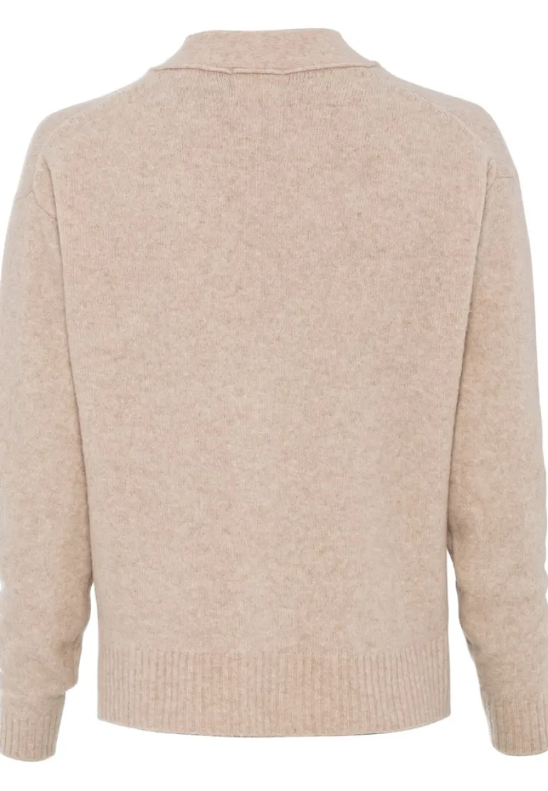Strickjacke aus recyceltem Wollmix clay melange