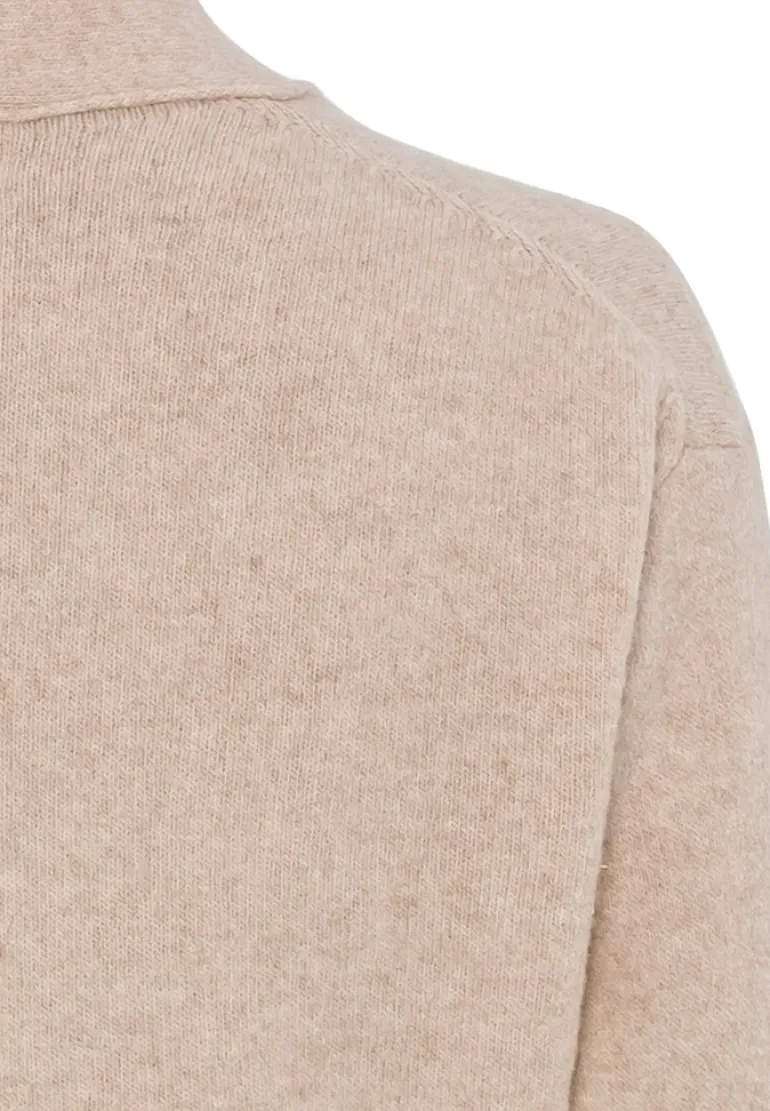 Strickjacke aus recyceltem Wollmix clay melange