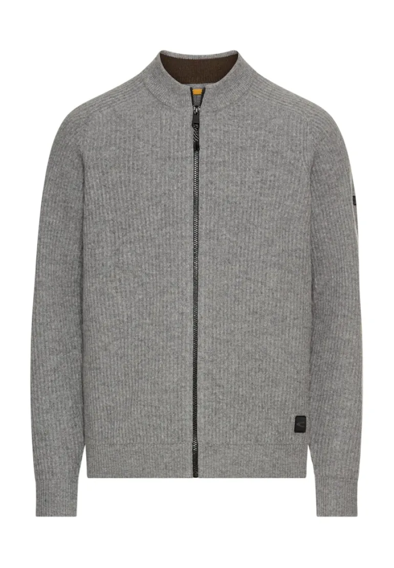 Strickjacke aus reiner Lammwolle grey melange