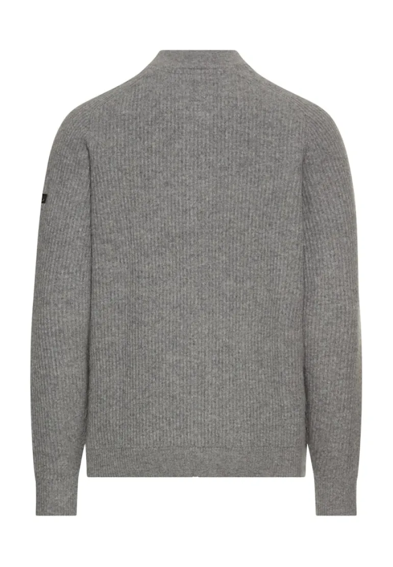 Strickjacke aus reiner Lammwolle grey melange