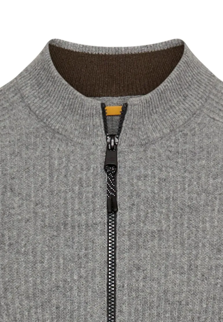 Strickjacke aus reiner Lammwolle grey melange