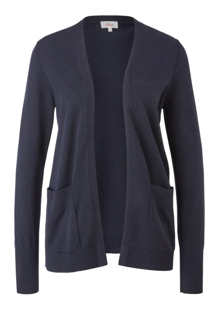 Strickjacke aus Viskosemix blau