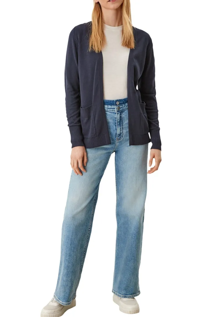 Strickjacke aus Viskosemix blau