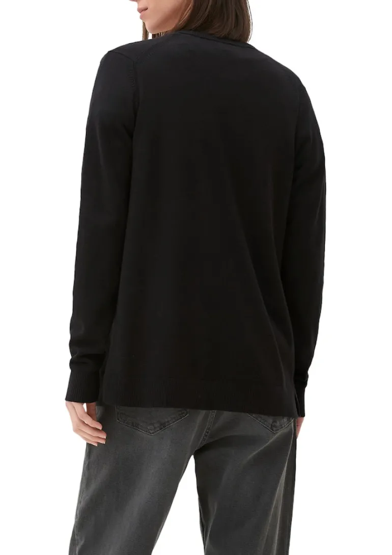 Strickjacke aus Viskosemix schwarz