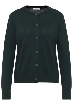 Strickjacke mit Knopfleiste ink green