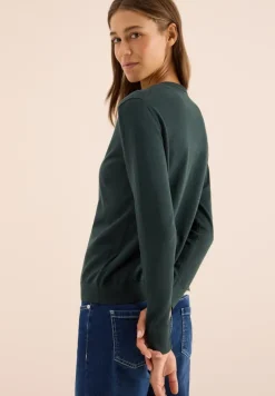 Strickjacke mit Knopfleiste ink green