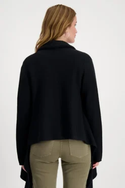 Strickjacke mit Schalkragen schwarz