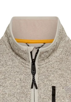 Strickjacke mit Stehkragen oatmeal