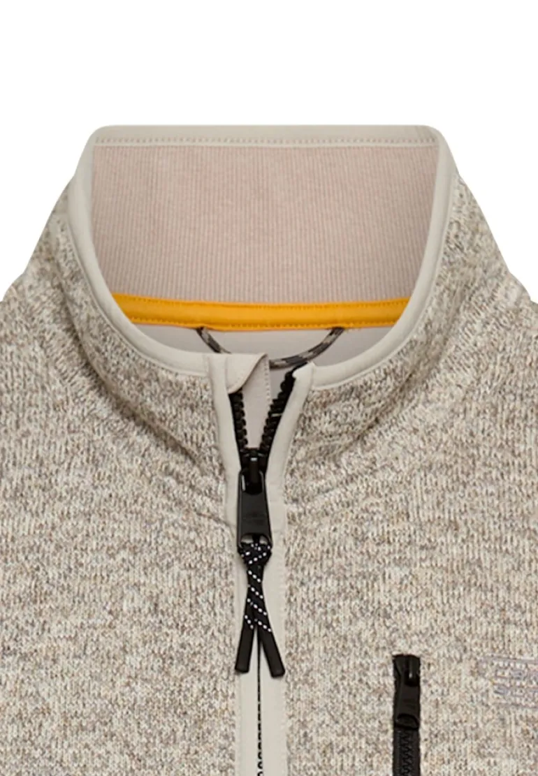 Strickjacke mit Stehkragen oatmeal