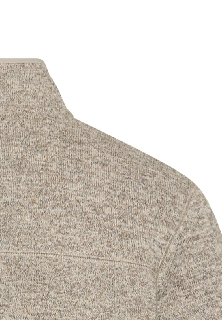 Strickjacke mit Stehkragen oatmeal