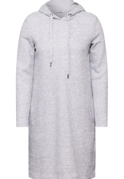 Strickkleid mit Kapuze platinum grey mel.