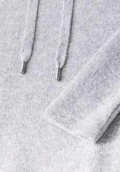 Strickkleid mit Kapuze platinum grey mel.