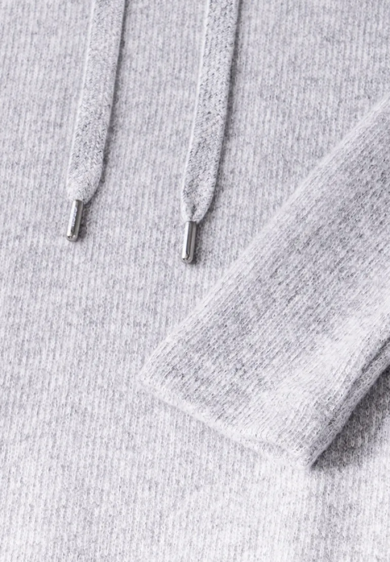 Strickkleid mit Kapuze platinum grey mel.