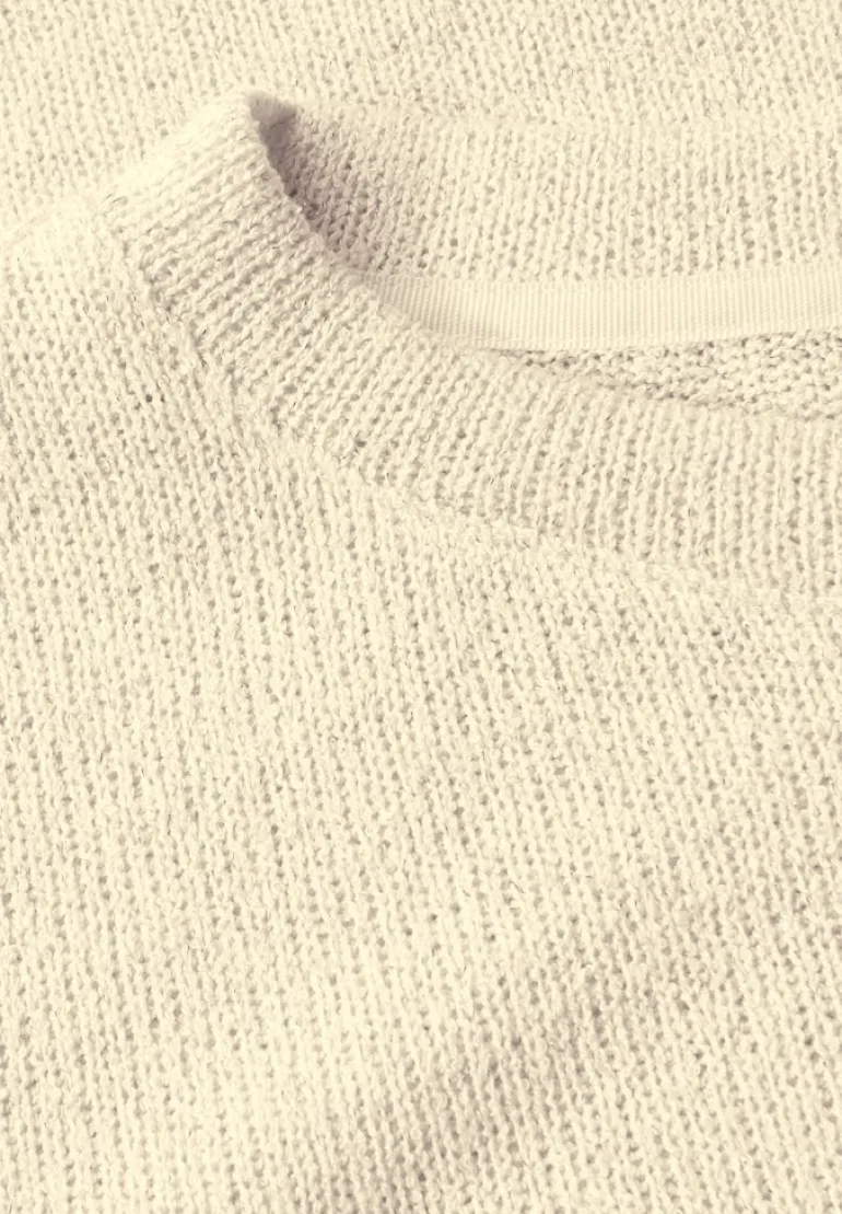 Strick-Look Glitzer T-Shirt light beige
