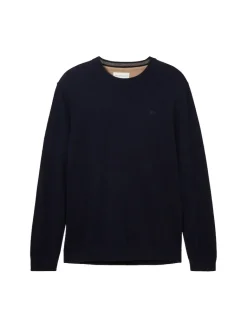 Strickpullover aus Baumwolle knitted navy melange