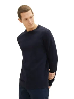 Strickpullover aus Baumwolle knitted navy melange