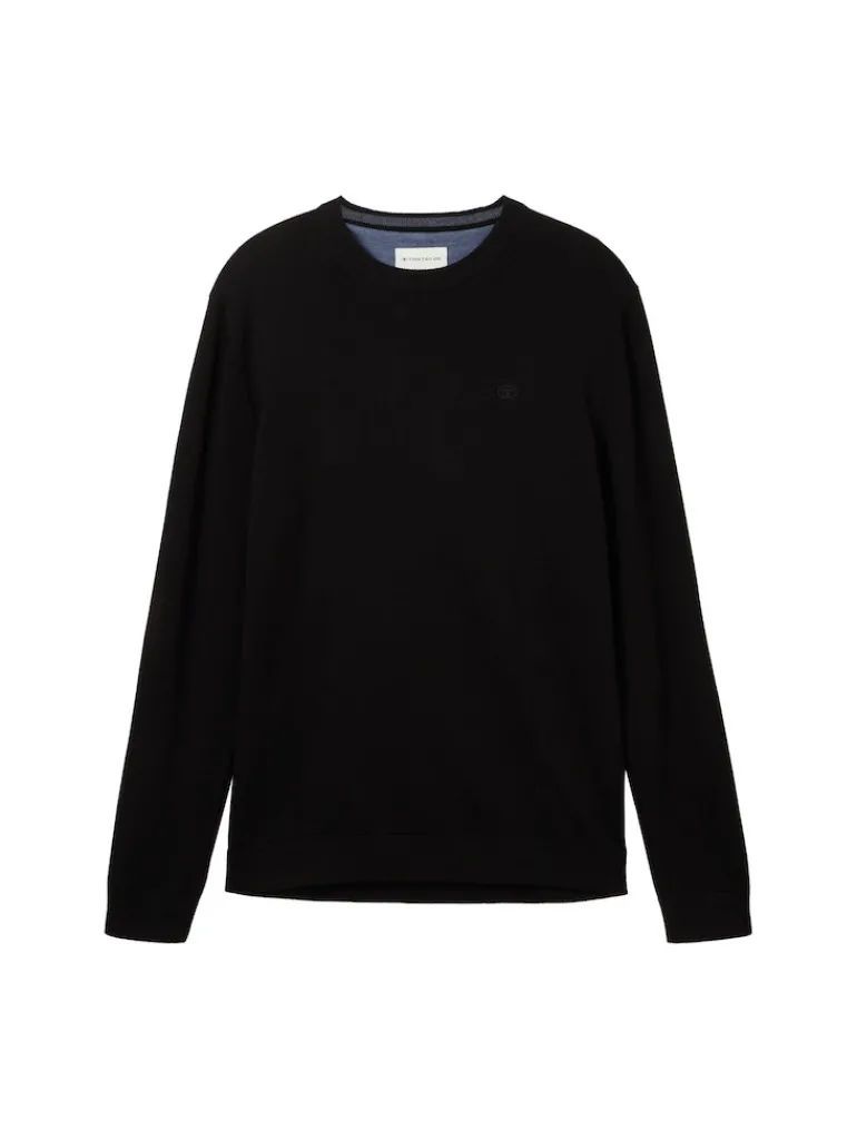 Strickpullover aus Baumwolle black