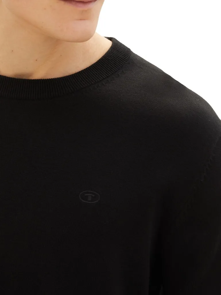 Strickpullover aus Baumwolle black