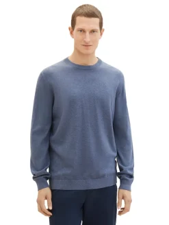 Strickpullover aus Baumwolle vintage indigo blue melange