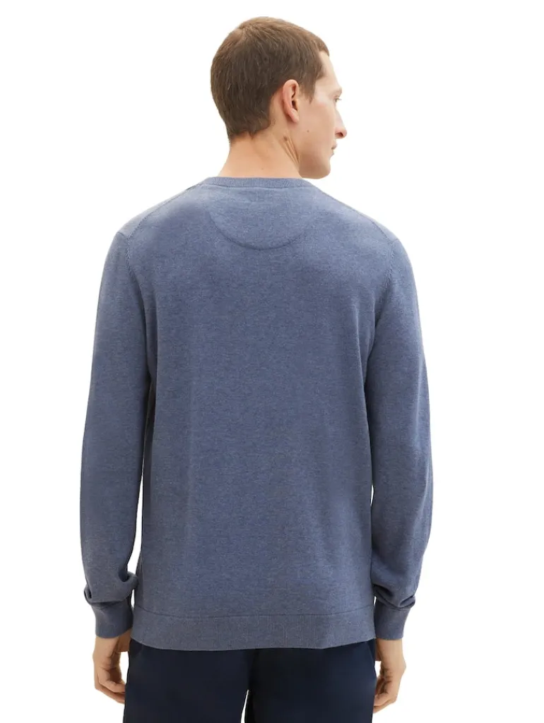 Strickpullover aus Baumwolle vintage indigo blue melange
