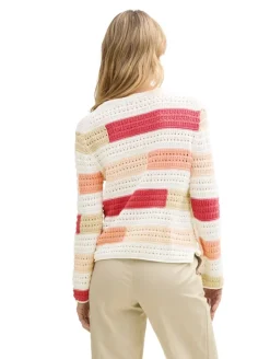 Strickpullover aus Bio-Baumwolle fresh berry highlight stripe