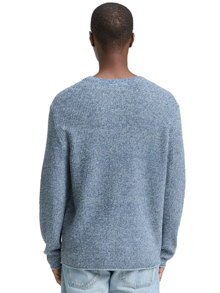 Strickpullover in Melange-Optik denim blue white mouline