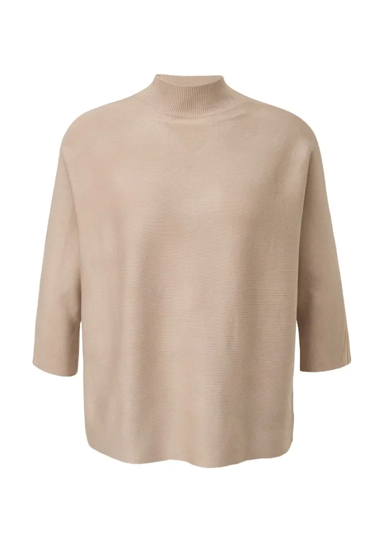 Strickpullover mit Inserts beige