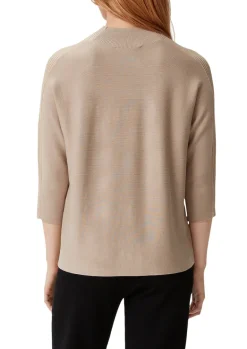 Strickpullover mit Inserts beige