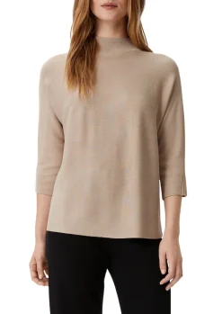Strickpullover mit Inserts beige